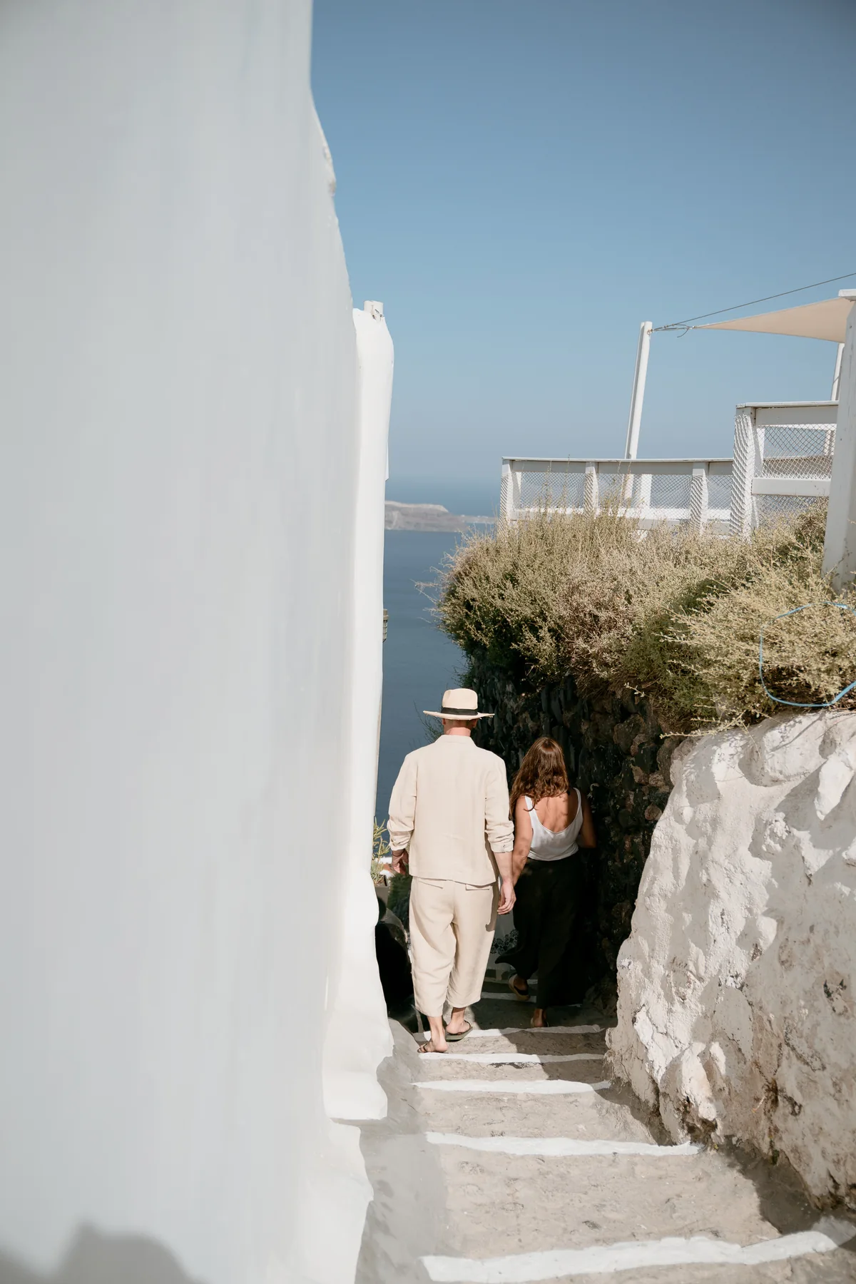 Hiking path in Santorini